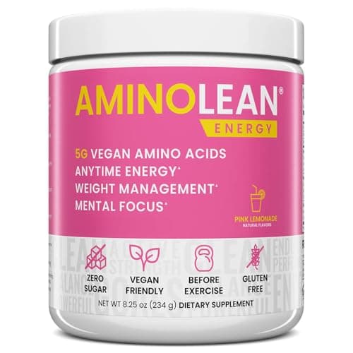 RSP NUTRITION AminoLean Pre Workout Powder, Amino Energy & Weight Management with Vegan BCAA Amino Acids, Natural Caffeine, Preworkout Boost for Men & Women, 30 Serv, Pink Lemonade…
