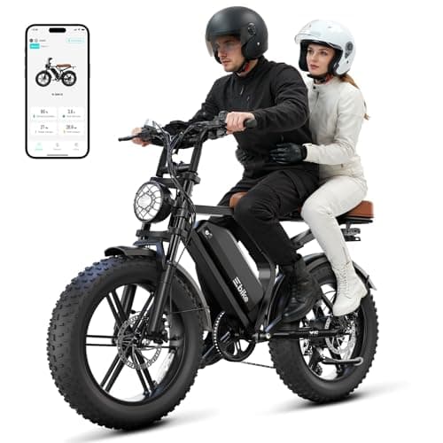 Electric Bike for Adults, Peak 1500W Motor Retro Ebike, 32MPH 65Miles, 48V 15Ah Removable Battery, 20"x4" Fat Tires with Bike Frame Bag, Full Suspension, Off-Road E Bike for City Commuting
