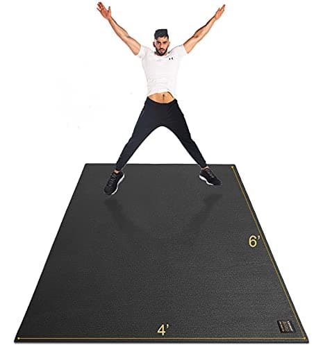 GXMMAT Large Exercise Mat 6'x4'/6'x5'/6'x6'(7mm), Thick Workout Mats for Home Gym Flooring, Extra Wide Non-Slip Durable Cardio Mat, Shoe Friendly, Perfect for Plyo, MMA, Jump Rope, Weights, Fitness