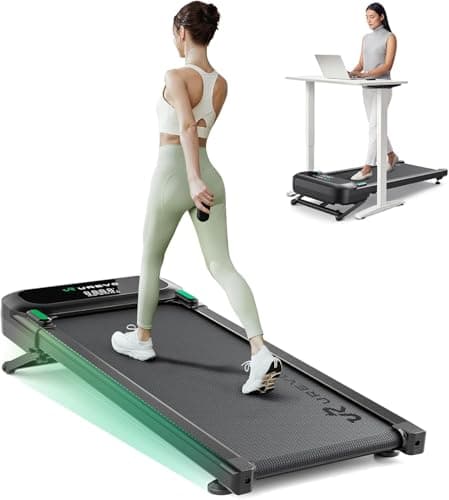 UREVO Auto Incline Walking Pad with AI App, Brushless Quiet Motorized Treadmill for Apartments, 9% Power Incline Standing Desk Treadmill, 12-Point Shock Absorption & Immersive Hiking