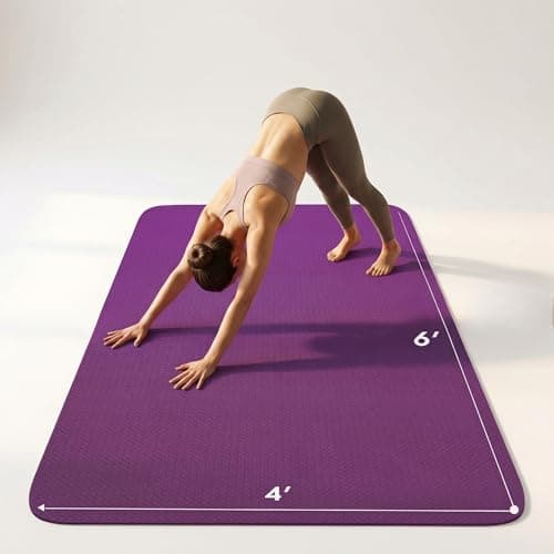 FrenzyBird Large Yoga Mat 6‘ x 4’ x 1/4",Extra Wide Exercise Mat Large Exercise Mat Big Home Yoga Mat Pilates Mat,Non Slip,Thick,TPE Workout Mat,for Women & Men, Yoga, Pilates, Gym and Floor Workouts
