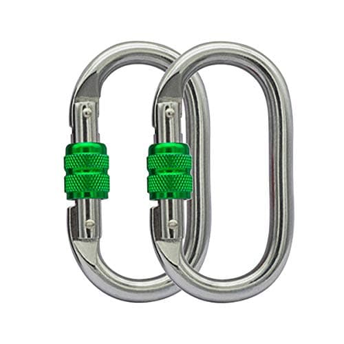 Heavy Duty Locking Climbing Carabiner Clip CE Rated 25 kN 5600 LB Rugged Terrain Approved Industrial Strength Twist Lock Carabiners Clips for Rigging, Ropes, Hammocks, Camping
