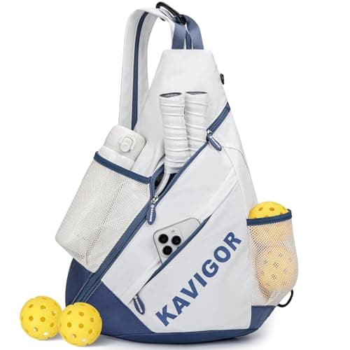 KAVIGOR 2025 Pickleball Sling Bag, Convertible Ultra-Light Backpack with Skin-Soft Fabric & Wet/Dry Pocket, Fits 4 Paddles + Gear