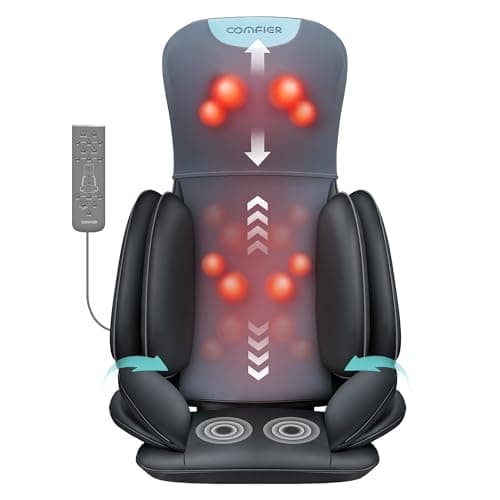 COMFIER Shiatsu Neck & Back Massager with Heat, Full Back Coverage Massage Chair Pad with 4D Kneading & Adjustable Neck Nodes, Waist & Hip Compression, Mother Day Gift for Mom