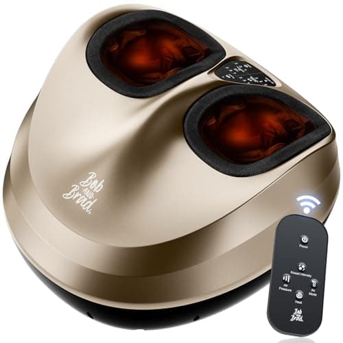 BOB AND BRAD Foot Massager Machine with Heat, FSA Eligible HSA Shiatsu Foot Massager for Plantar Fasciitis & Neuropathy with Kneading & Compression, Cordless Remote Control, Gift for Family, Size 14