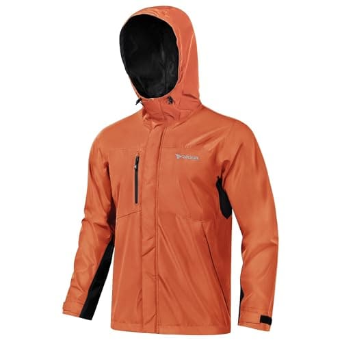 Rodeel High-Performance Waterproof Rain Jacket Outdoor Rain Coat for Men Stylish and Versatile Outdoor Apparel Orange