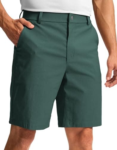 G Gradual Men's Golf Dress Shorts 5"/ 7"/ 9" Stretch Casual Work Flat Front Shorts for Men with 3 Pockets Quick Dry(Spruce Green,L9 W38)