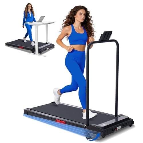 Small Treadmills for Home Small, 3.0HP Portable Walking Pad Treadmill with Handle Bar, 0.6-7.6MPH Electric Walking Treadmill with Incline, Mini Treadmils for Exercising with 350LB Capacity