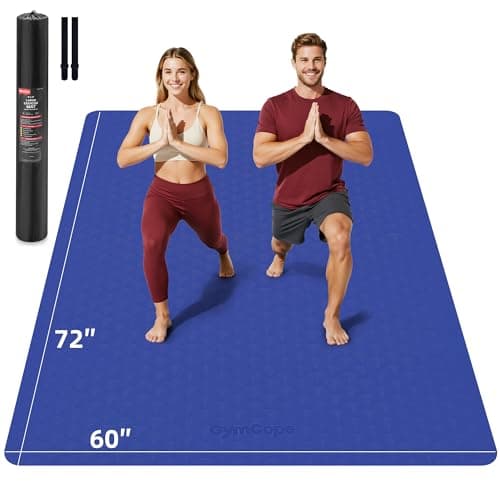GymCope Extra Large Yoga Mat – 72"x48" or 78"x57", Non-Slip TPE Exercise Mat for Women & Men, Available in 1/4" to 1/2" Thickness, for Home Gym, Yoga, Pilates & Barefoot Workouts, with Towel, Straps & Carry Bag
