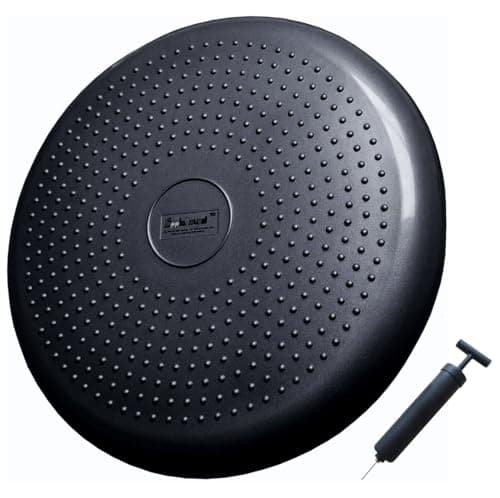 AppleRound Inflated Wobble Cushion with Pump, Air Stability Board, Core Balance Disc for Adults, Sensory Wiggle Seat for Kids, 13.5in / 34cm Diameter