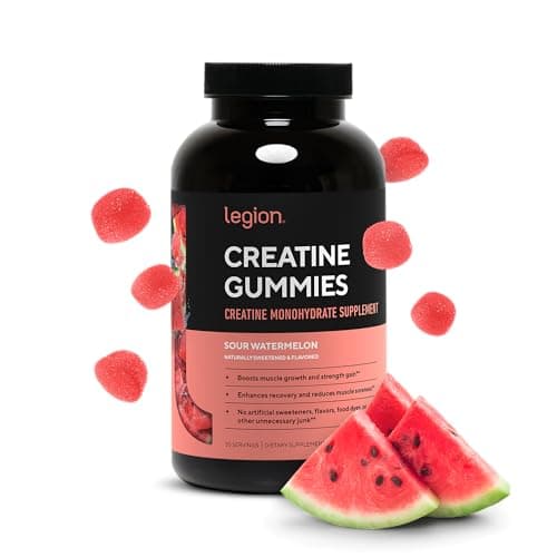 LEGION Creatine Monohydrate Gummies – Clean Chewable Creatine Supplement for Strength, Endurance & Muscle Recovery – 30 Sour Watermelon Flavor Servings – No Artificial Flavors or Sweeteners