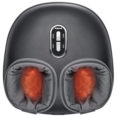 Nekteck Shiatsu Foot Massager with Heat [2026 Upgraded], 3 Modes Deep Kneading Therapy Air Compression, Feet Massage Tool for Plantar Fasciitis, Relaxation Gifts for Men Women, Fits Size to US 13