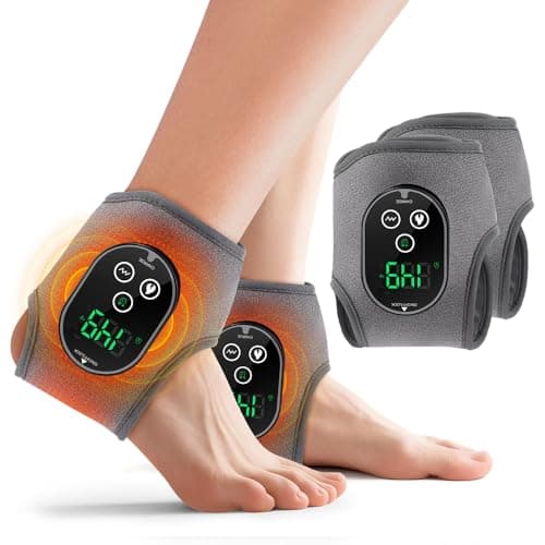 BETOLEAN 2PCS Cordless Ankle Heating Pad with Massager