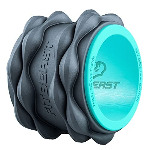 FitBeast Back Roller, Back Wheel Foam Roller - Targeted Muscle Roller for Deep Tissue Massage, Back Stretcher (6'', Blue)