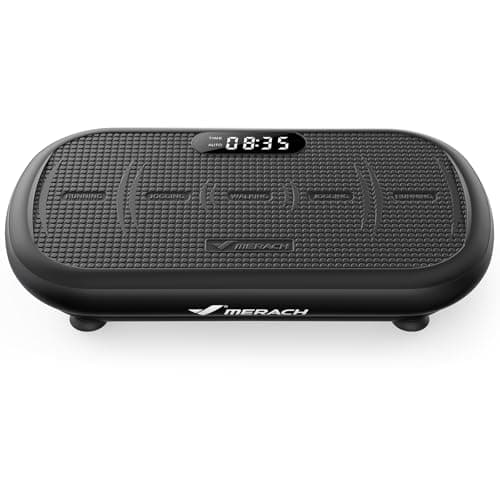 MERACH Vibration Plate Exercise Machine, Vibration Plate 440 Lbs Capacity, Bluetooth and Silicone Pedal, Stimulate Deep Fat, Vibration Plate for Lymphatic Drainage, Vibrating for Weight Loss(Black)