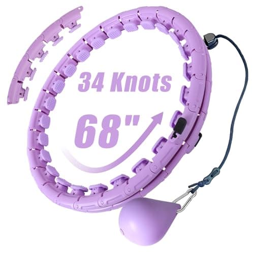 OurStarry 34 Knots Weighted Workout Hoop Plus Size, Smart Waist Exercise Hoop for Adults Weight Loss (34Links Purple)