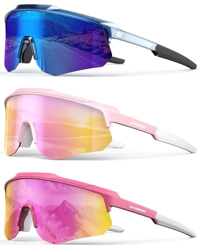 OUKEMAX Polarized Sports Sunglasses for Men Women, UV400 One-Piece Lens Sport Shades for Baseball, Running, Cycling, Fishing