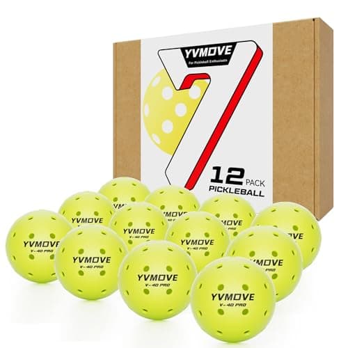 YVMOVE V40Pro Outdoor Pickleball Balls - Seamless Rotational Molding for Crack Resistance - USAPA Standard Bounce&Flight - Neon Green 40-Hole Pickleballs for Tournaments/Family Games (3-Pack/12-Pack)