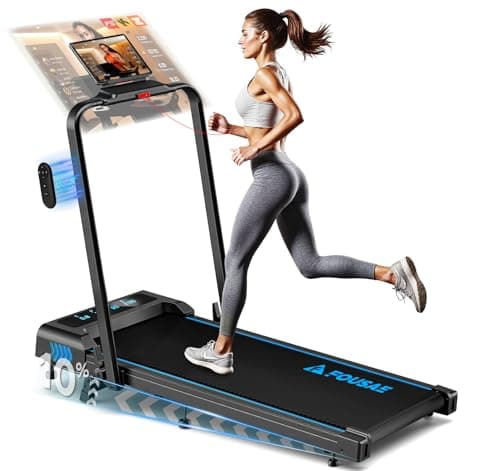 FOUSAE Treadmills for Home, App Compatible, 5 in 1 7.5MPH Foldable Treadmill with 10% Incline, 3.0HP Brushless Drive, 12 HIIT Programs, Full Screen LED Display, Remote Control, 400 LBS Weight Capacity