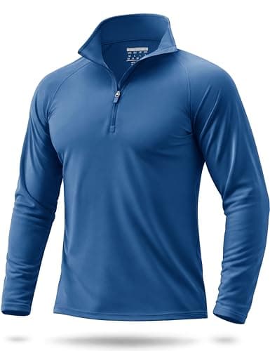 Boladeci UV Protection Shirts for Men UPF 50+ Long Sleeve Shirts Cool Moisture Wicking Water SPF Golf Thin Swim Rash Guard Tops Tee T-Shirts Blue Grey
