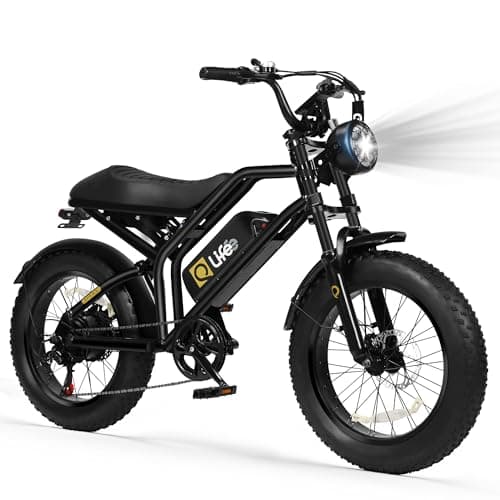 Qlife Electric Bike for Adults/Teens Spark-1500W Peak Motor 20" Fat Tires 28MPH(Unlock to 35MPH) Dirt Bike, 624Wh Removable Battery Ebike, Dual Suspension & Brakes Motorcycle, 21-Speed Bicycle,Black