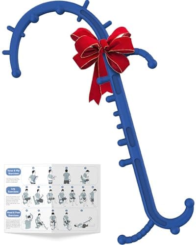 Cubetoou Back and Neck Massager for Pain Relief Deep Tissue, Upgraded Full Body Trigger Point Cane Massage Tools, Massage Stick Pressure Point Hook, Muscle Knot Remover Tool (Blue)