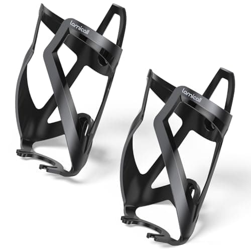 Lamicall 2 Pack Bike Water Bottle Holder - 1.2 Oz Ultralight & Sturdy Bike Cup Holder, Bicycle Drink Cage, Cycling Bike Water Bottle Cage with Screw Tool, for 2.75-3.94" Diameter Bottles