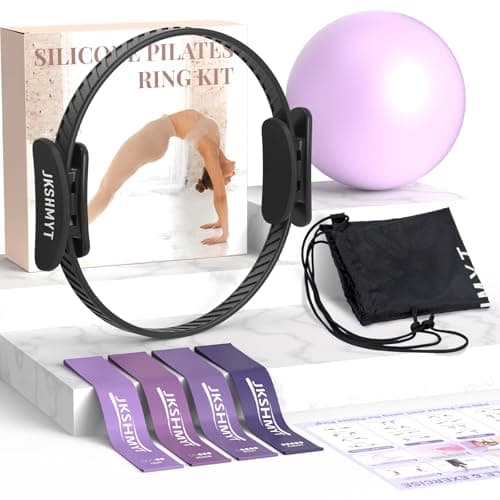 Pilates Ring Kit for Women, Pilates Equipment – 14.5" Home Magic Circle Workout with Pilates Ball, Resistance Bands, Better me Pilates Essentials Starter Set for Beginners Toning Shape Full Body