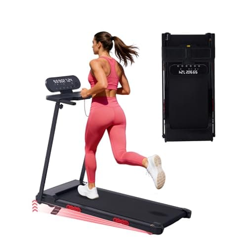 Walking Pad Treadmill with Handle Bar, 3.5HP Eelectric Treadmill for Home Small, 0.6-10MPH Small Walking Pad Treadmill with Incline, 400LBS Portable Mini Treadmill with Handles for Home Exercising