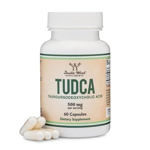 TUDCA Bile Salts Liver Support Supplement, 500mg Servings, Liver and Gallbladder Cleanse Supplement (60 Capsules, 250mg) Genuine Bile Acid TUDCA with Strong Bitter Taste by Double Wood