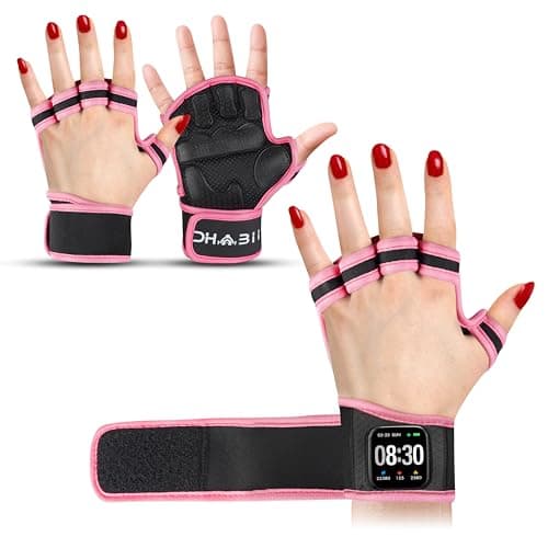 Dhabii Workout Gloves for Men & Women, Smartwatch Compatible Ventilated Gym Gloves with Wrist Wrap Support, Breathable Weight Lifting Gloves for Fitness, Training & Cycling with Excellent Grip