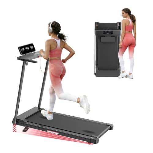Walking Pad Treadmill with Handle Bar & Incline, 0.6-10MPH Portable Small Treadmills for Home Small, 3.5HP Walking Pad Treadmill with Incline, 400LBS Electric Mini Treadmills for Home Exercising