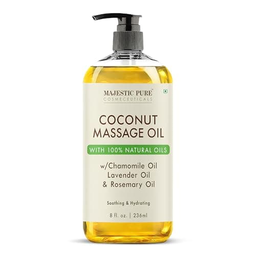 MAJESTIC PURE Coconut Massage Oil for Massage Therapy - Refreshing, and Relaxing - Natural Oils - for All Skin Types - Men and Women - 8 fl oz