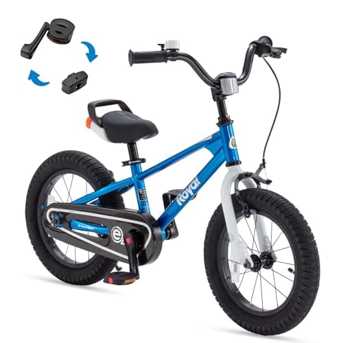 RoyalBaby EZ Toddlers Kids Bike, 12 Inch Wheel Bicycle with Quick Release Crank for Beginners Boys Girls Ages 3-4 Years Easy Learn Biking, Royal Blue