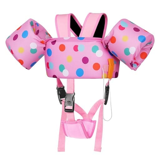 MoKo Kids Swimming Vest, 20-50 lbs Toddler Floaties, Arm Band Floaties with Adjustable Strap, Swim Jacket Water Wing Pool Float, Water Sports Learning Swim Training Equipment, Light Purple