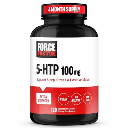 Force Factor 5HTP Sleep Aid and Mood Support Supplement, 120 Capsules