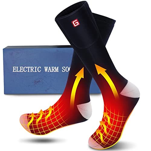 Autocastle Heated Socks for Men Rechargeable Electric Battery Heated Stockings,Male Winter Warm Battery Powered Heat Insulated Sox,Novelty Climb Hike Thermal Socks Hunt Ski Cycle Foot Warmer,Navy L