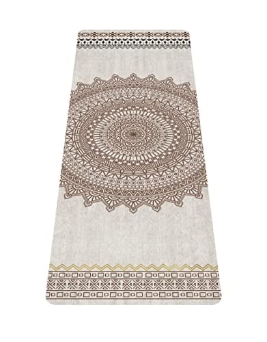 nuveti Printed Travel Yoga Mat-1/16 Inch Thick Non Slip Fitness Workout Mat with Carrying Bag, Foldable Lightweight Suede & Natural Rubber Yoga Mat for Yoga Pilates and Fitness 72" L x 24" W x 1.5mm