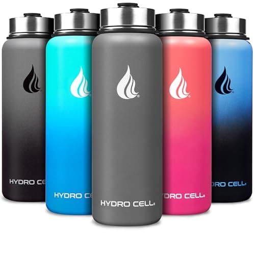 HYDRO CELL Stainless Steel Insulated Water Bottle with Straw - For Cold & Hot Drinks - Metal Vacuum Flask with Screw Cap and Modern Leakproof Sport Thermos for Adults (Graphite 40oz)