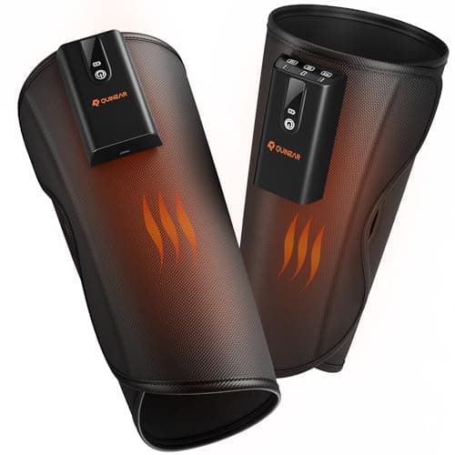 QUINEAR Cordless Calf Massager with Heat and Compression, Leg Massager for Circulation and Pain Relief, Portable Leg Massager with 3 Intensities & 3 Modes, Fast Recovery for Swelling, RLS
