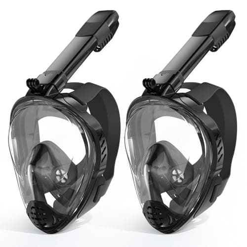 Full Face Snorkel Mask, Snorkeling Gear for Adults, Scuba Mask Diving Dry Top Snorkel Gear with Detachable Camera Mount, 180° Panoramic View Anti-Leak Anti-Fog Travel Package