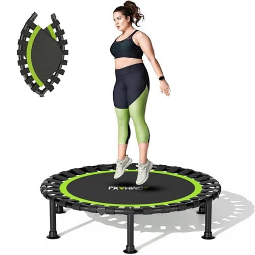 ZCMHAXJ Foldable Mini Trampoline, 36"/40"/48" Rebounder Trampoline for Adults & Kids, 440lbs Capacity Indoor Fitness Workout Exercise Equipment