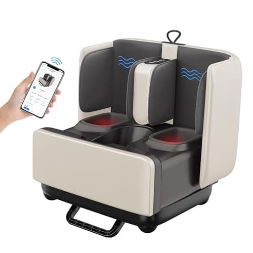 COMFIER 2-in-1 Shiatsu Foot Massager&Foot Rest,Foot and Calf Massager with APP Control,Heated Feet Massager for Foot Pain Relief,Gifts for Men Women
