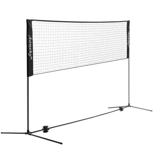 Aoneky Portable 20 FT Volleyball Practice Net, Freestanding Backyard Volleyball Net for Outdoor Lawn Beach, Easy Setup with Carry Bag for Adults & Kids Family Fun