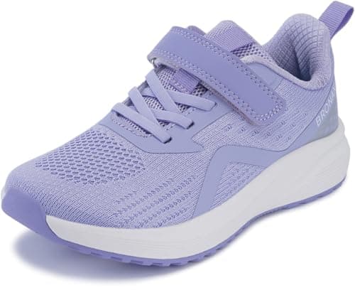 BRONAX Little Kids Wide Toe Shoes 1w Girls Running Tennis Sneakers Purple