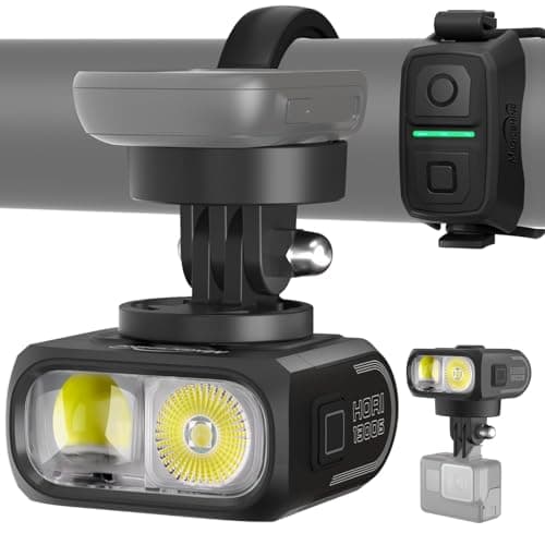 Magicshine HORI1300S Bike Headlight, Compatible with Garmin/Wahoo, 1300 Lumens High & Low Beam Front Light, USB-C Rechargeable, IPX6 Waterproof for Night Riding and Urban Cycling-Black