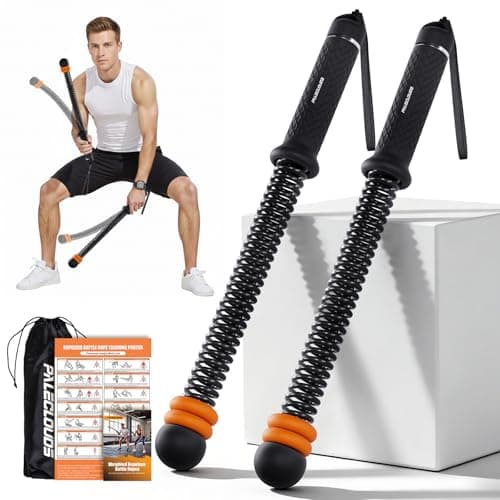 Portable Ropeless Battle Ropes, Adjustable Weights Cordless Battle Ropes for Home Gym with Storage Bag, Weighted Exercise Equipment for Low-Impact Workout, Strength & HIIT, for Men & Women (Black)