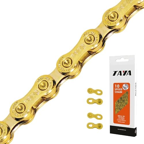 TAYA DECA-101 10-Speed Bike Chain, 116 Links, Ti-Gold,