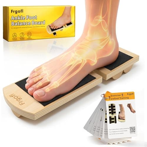 Frgofl Balance Board for Ankle Strengthening & Physical Therapy - Adjustable Single Leg Board for Recovery from Sprains, Plantar Fasciitis | Stability Trainer with Video Guide and Carry Bag