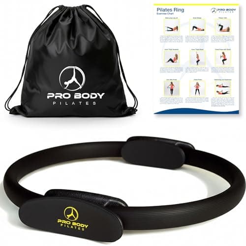 ProBody Pilates Ring — 14 Inch Magic Circle, Pilates Equipment for Inner Thigh Toning, Core, Glutes & PT Workouts | Pilates at Home Equipment (Black)